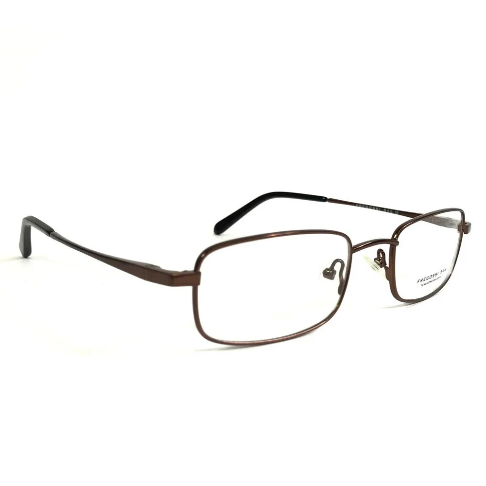 Fregossi Eyeglasses Frames 546 MATTE BROWN Rectangle Wire Rim 52-20-140